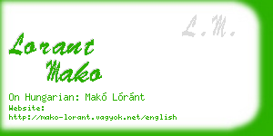 lorant mako business card